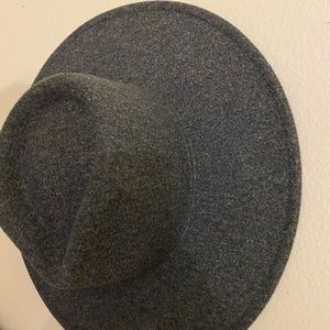 Grey wide brim hat